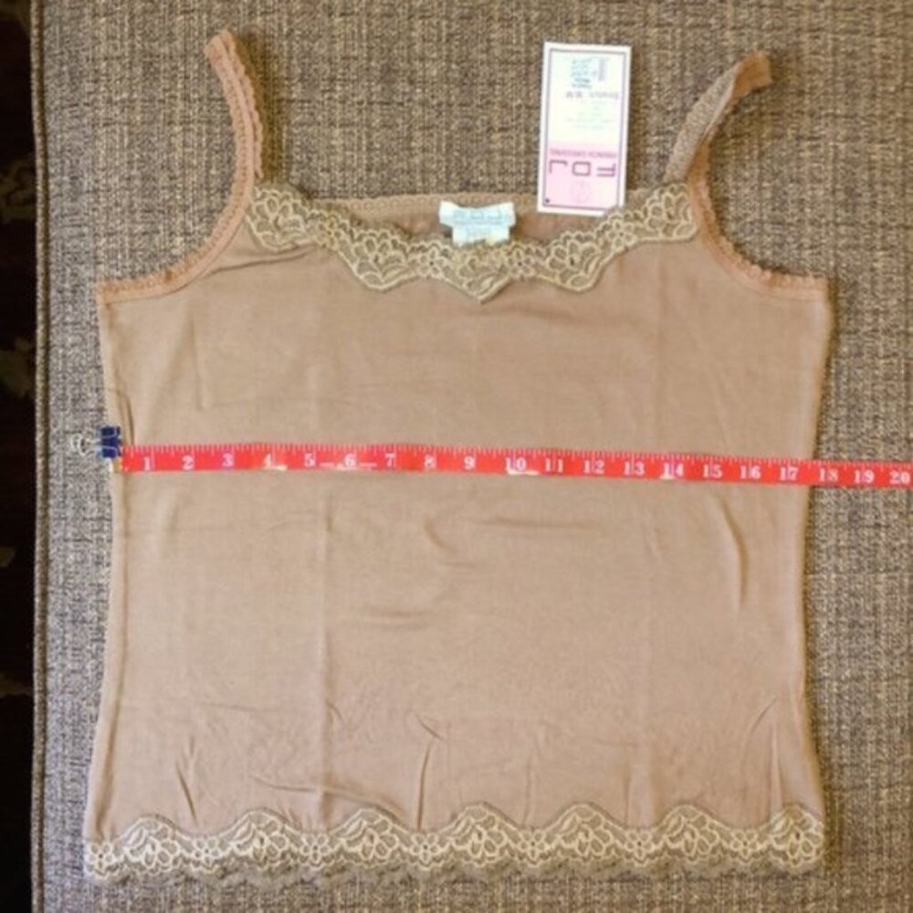 Lace Trim Tan Tank Top